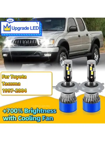 2 uds H4 bombilla LED para faros de coche Turbo Canbus lámpara 6000k luz blanca para Toyota Tacoma 1997 1998 1999 2000 2001 2002 2003 2004