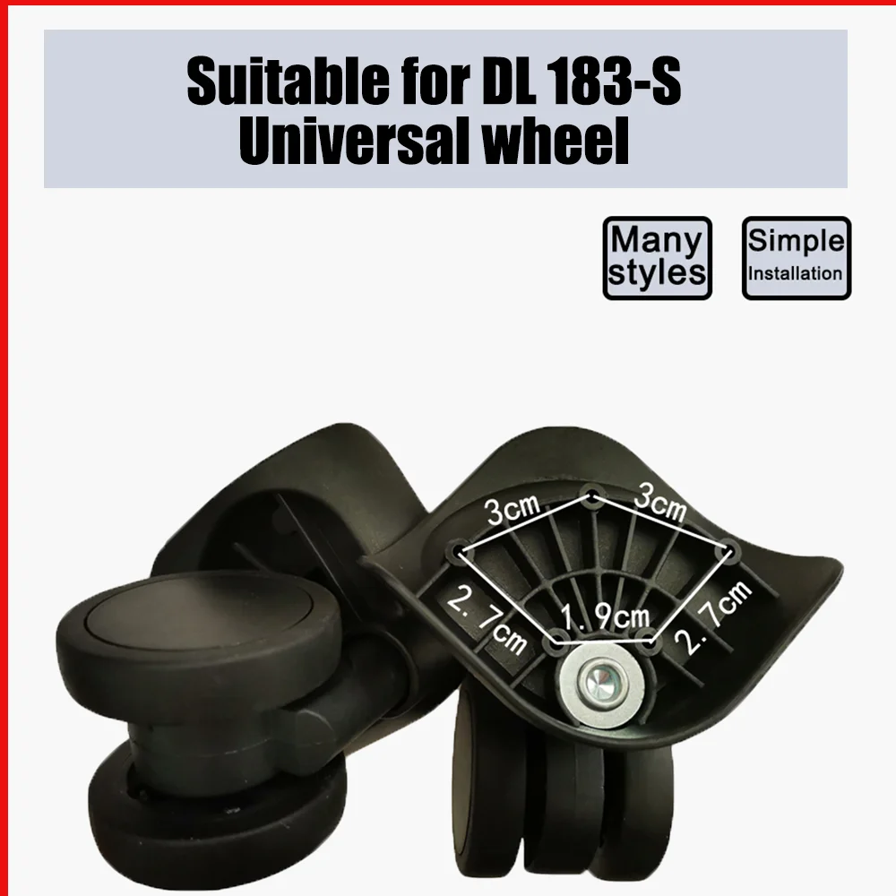 Suitable For DL 183-S Trolley Case Wheel Pulley Sliding Casters Universal Wheel Luggage Wheel Smooth Slient Wear-resistant Black