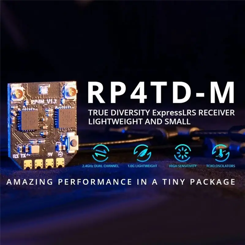 ABXE-RP4TD-M 2.4Ghz ELRS Receiver Built-In TCXO True Diversity Mini RX Module For FPV Long Range RC Drone Expresslrs 2.4G