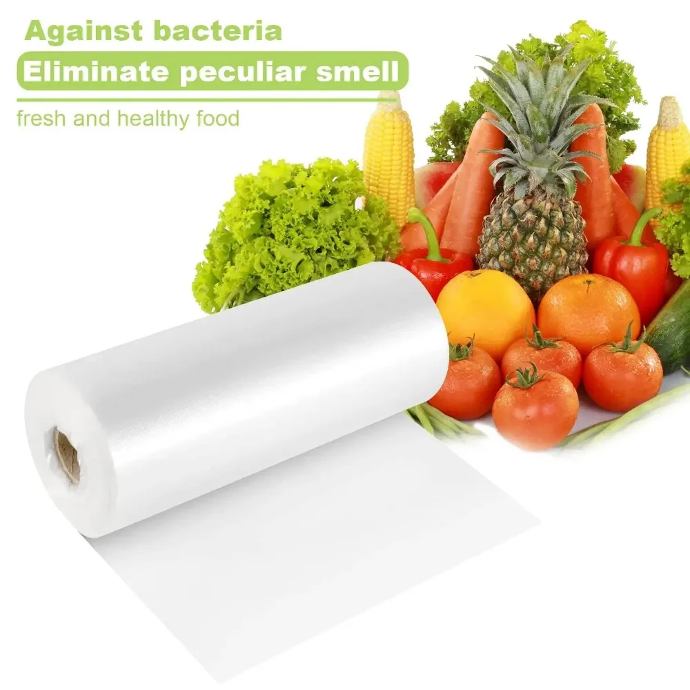 Para nuevas bolsas de plástico para almacenamiento de alimentos, rollo de bolsa transparente para mantenimiento fresco, bolsa de embalaje desechable para frutas, verduras y pan