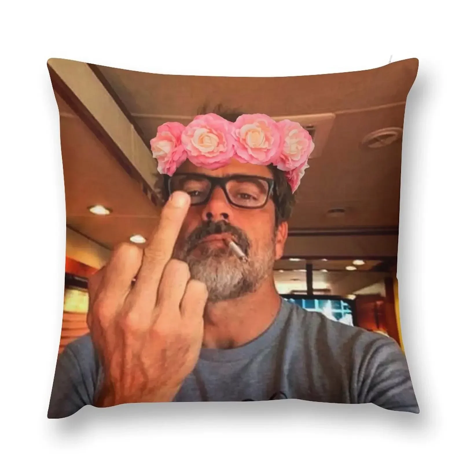 

Jeffrey Dean Morgan Flower Crown Throw Pillow Decorative Cushions Cushions Home Decor Decorative Cushion pillow