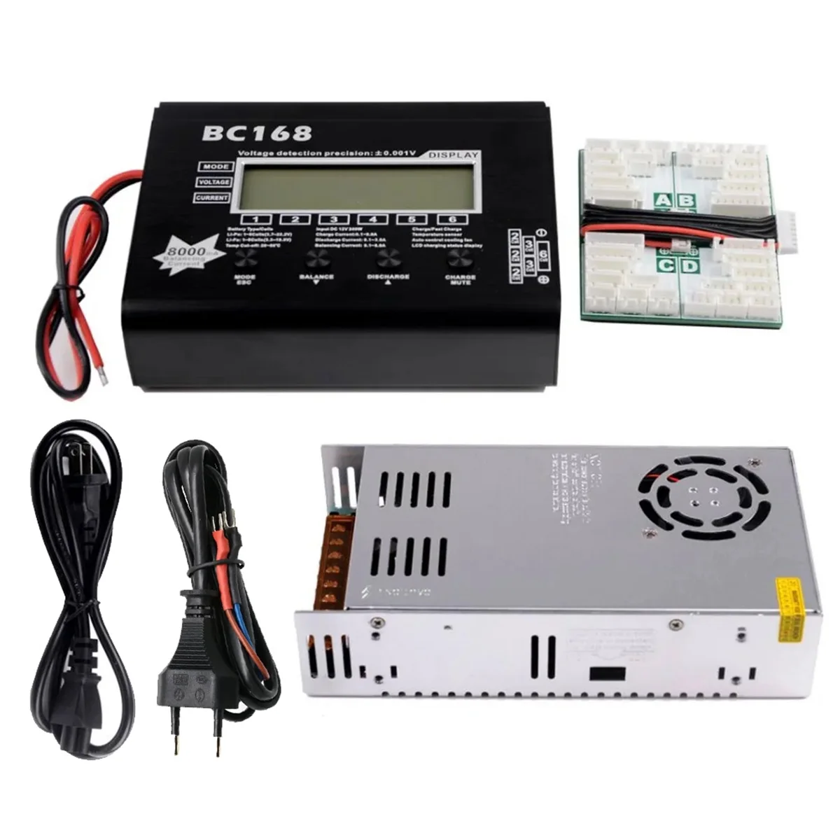 

ABEP-BC168 1-6S 8A 300W Super Speed LCD Intellective Balance Charger/Discharger for Battery Rc Toys EU PLUG