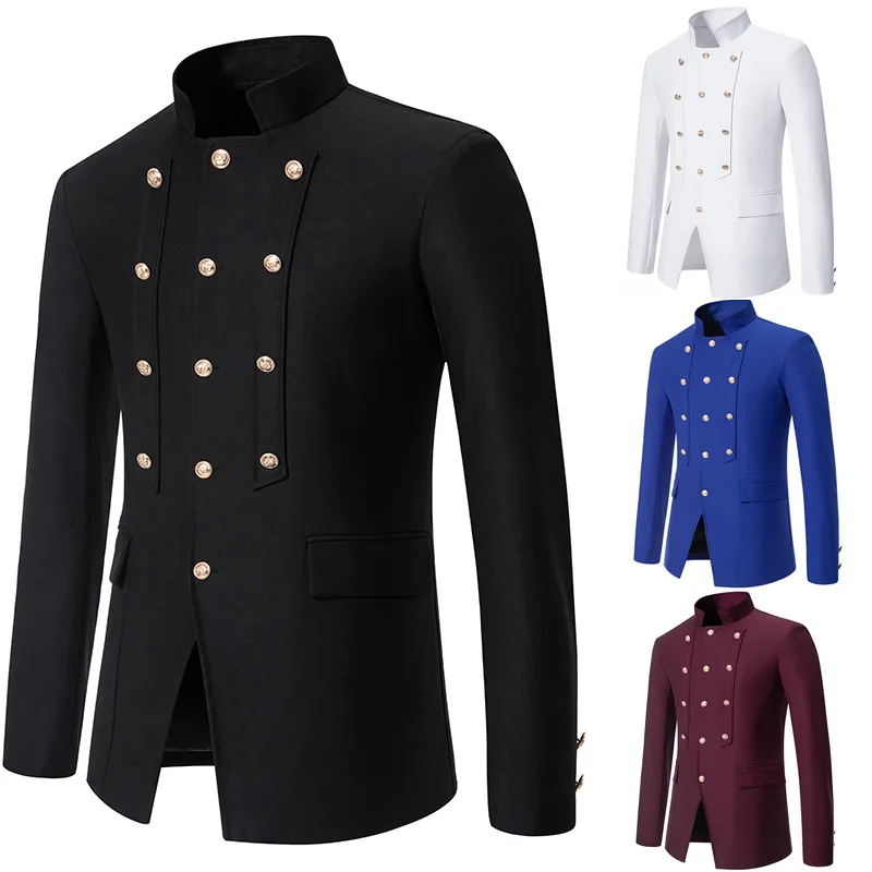 Men's Blazer Best Man's Clothing Men's Court Buckle Wedding Casual Slim Fit Suit  Men Clothing  Fashion Trend