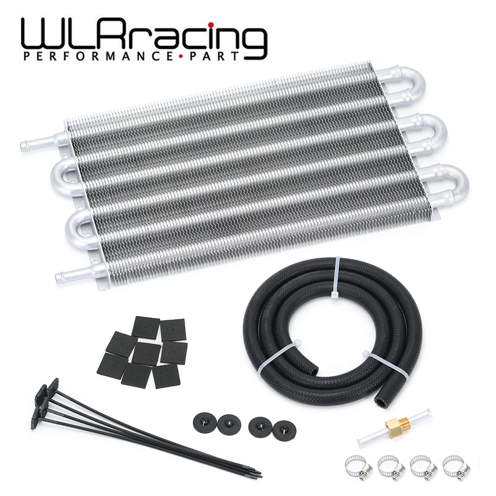 

WLR - UNIVERSAL 304.8X190.5X19.05 ALUMINUM REMOTE TRANSMISSION OIL COOLER KIT/AUTO- MANUAL RADIATOR CONVERTER 4123BK