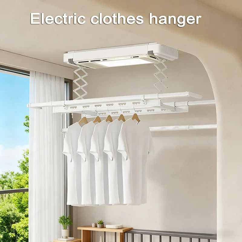 For Compact Balcony Spaces 35KG Capacity With Intelligent Remote Control And LED Lighting Mini Side Mounted Smart Drying Rack