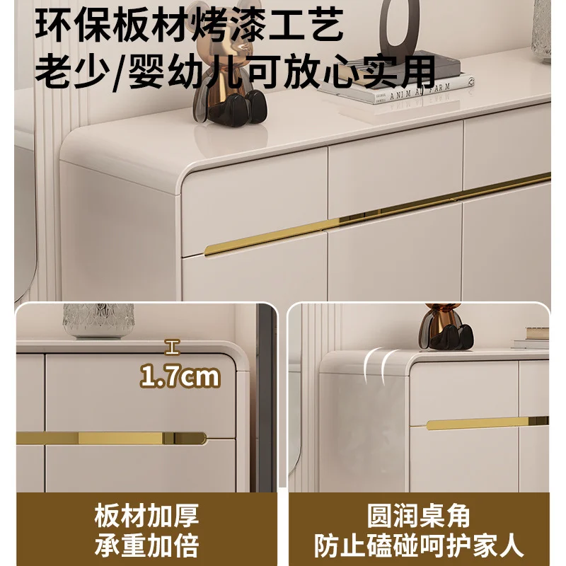 light luxury paint door shoe cabinet household belt shoe change stool modern simple storage locker