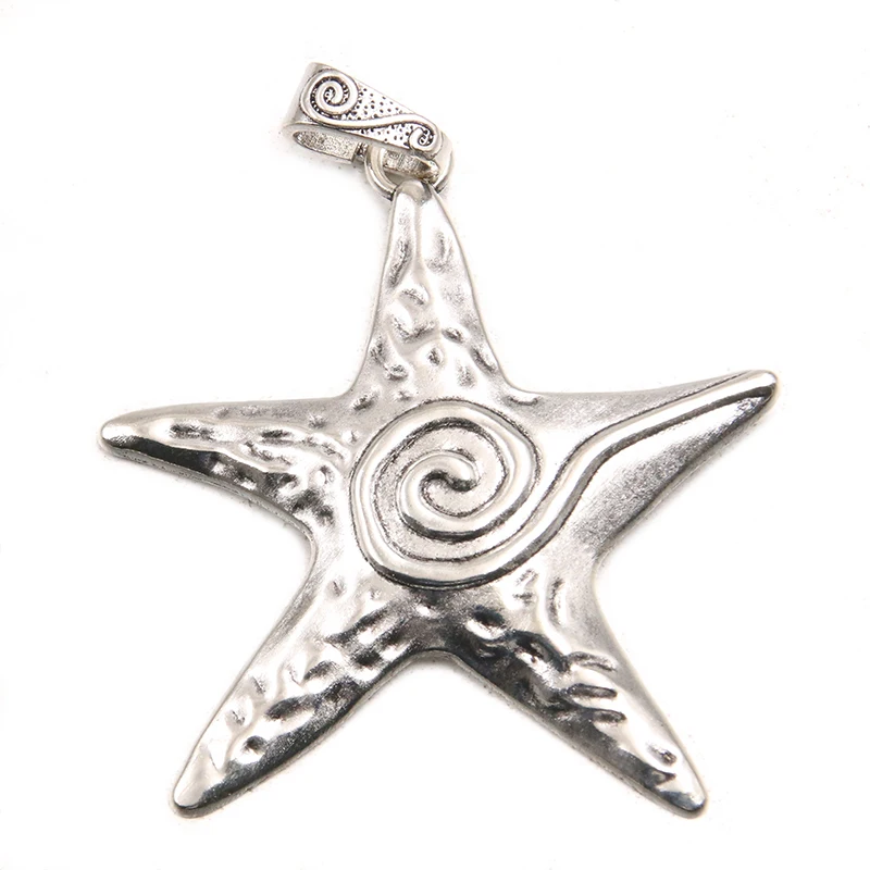 1PCS 66*81mm Picture Color Big Starfish Charms Marine Organism Pendant Metal Alloy DIY Necklace Bracelet Earrings Marking