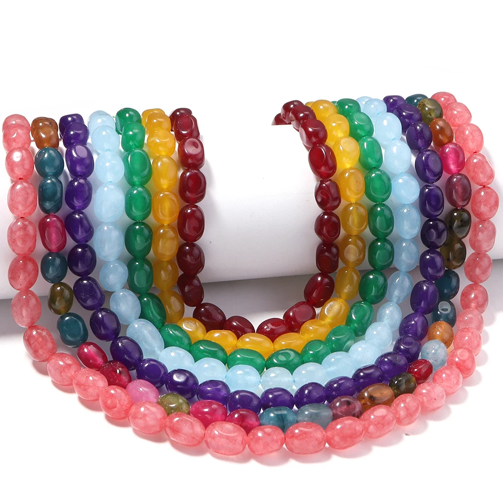 8x12MM Natural Stone Irregular Jades Stone Beads Loose Spacer Beads for Jewelry Making Diy Bracelet Accessories