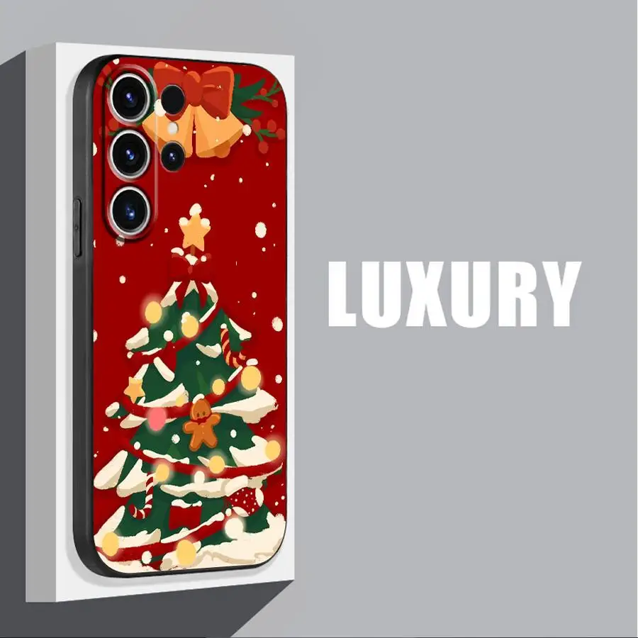 Claus Elk Snowman Christmas Tree Phone Case for Samsung Galaxy S24 Ultra S21 5G S22 Plus S23 Ultra S21 FE S20 S23 FE S21 TPU