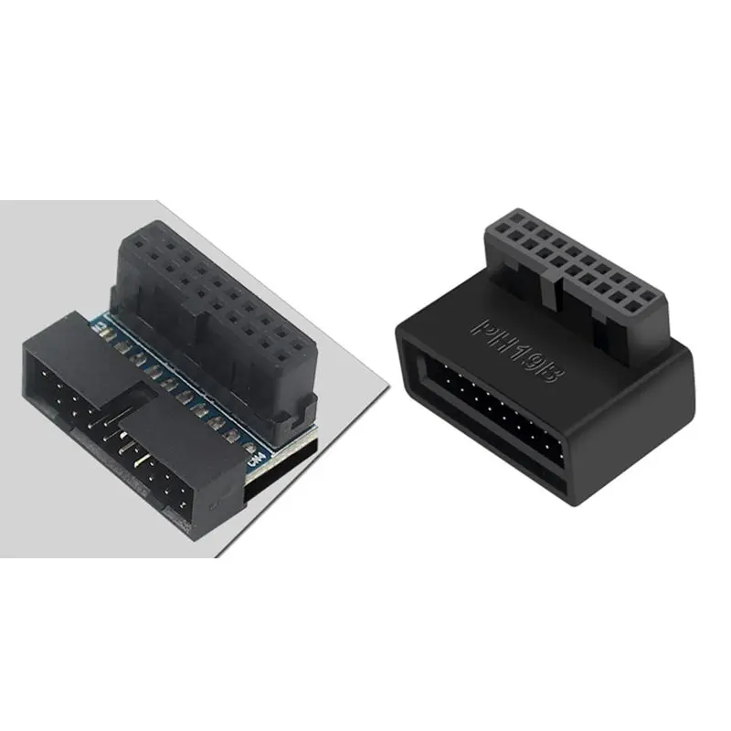 Placa-mãe Adaptador de ângulo direito, USB 3.0, macho e fêmea soquete, 90 graus USB, volta cabeça de giro, 19Pin