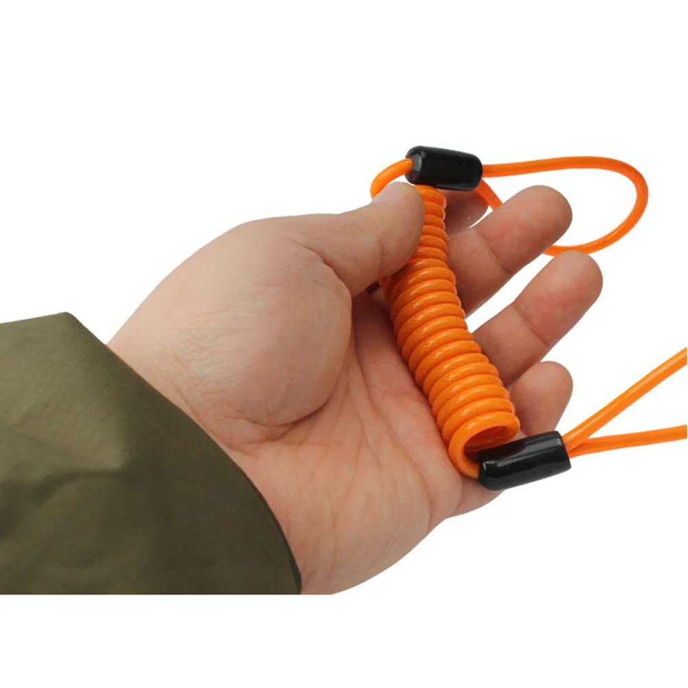 

120cm Orange Motorbike Disc Lock Cable Lightweight Coiled Wire Theft Prevention 2mm Diameter Motorcycle Disc Lock Cable