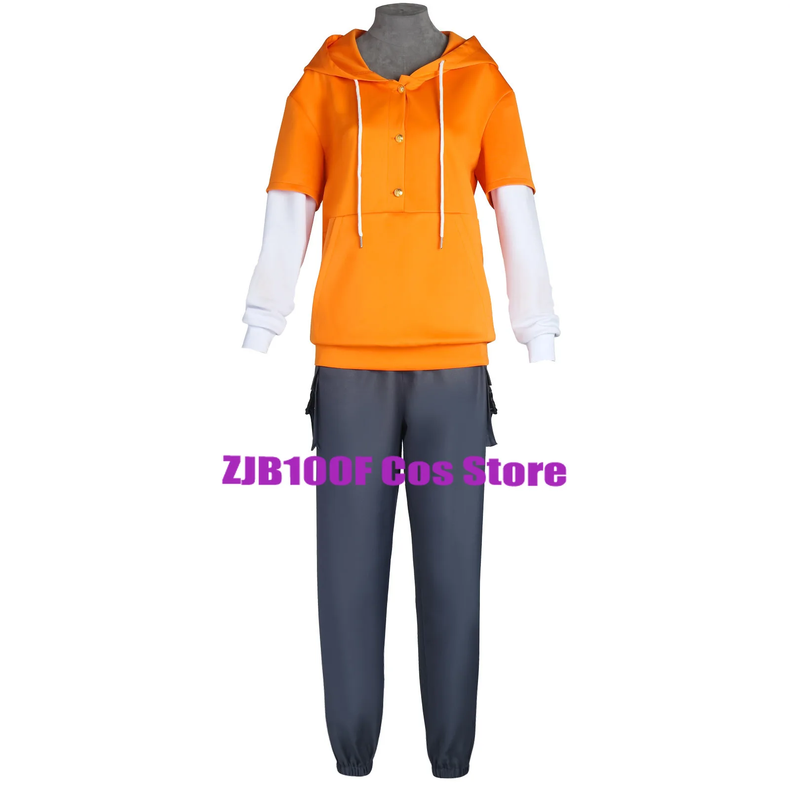 Cosplay Anime Jade Chan Cosplay Costume Orange Jackie Uniforms Set Halloween Party Role Play Outfit for Men Women