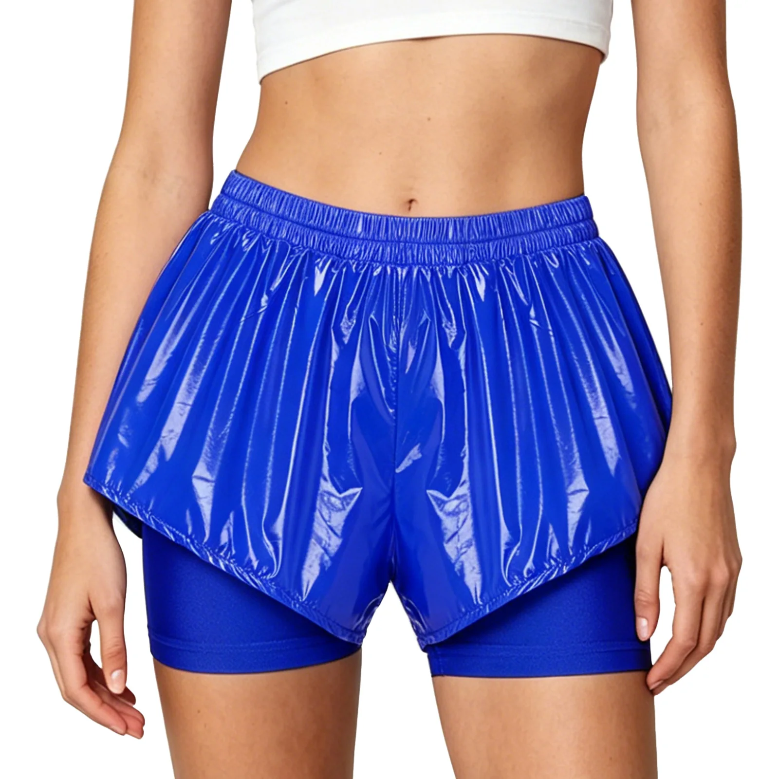 Women Double Layer Shorts Waterproof Booty Shorts Built-in Breathable Bottoms for Running Biking Swimming Sports Safety Shorts