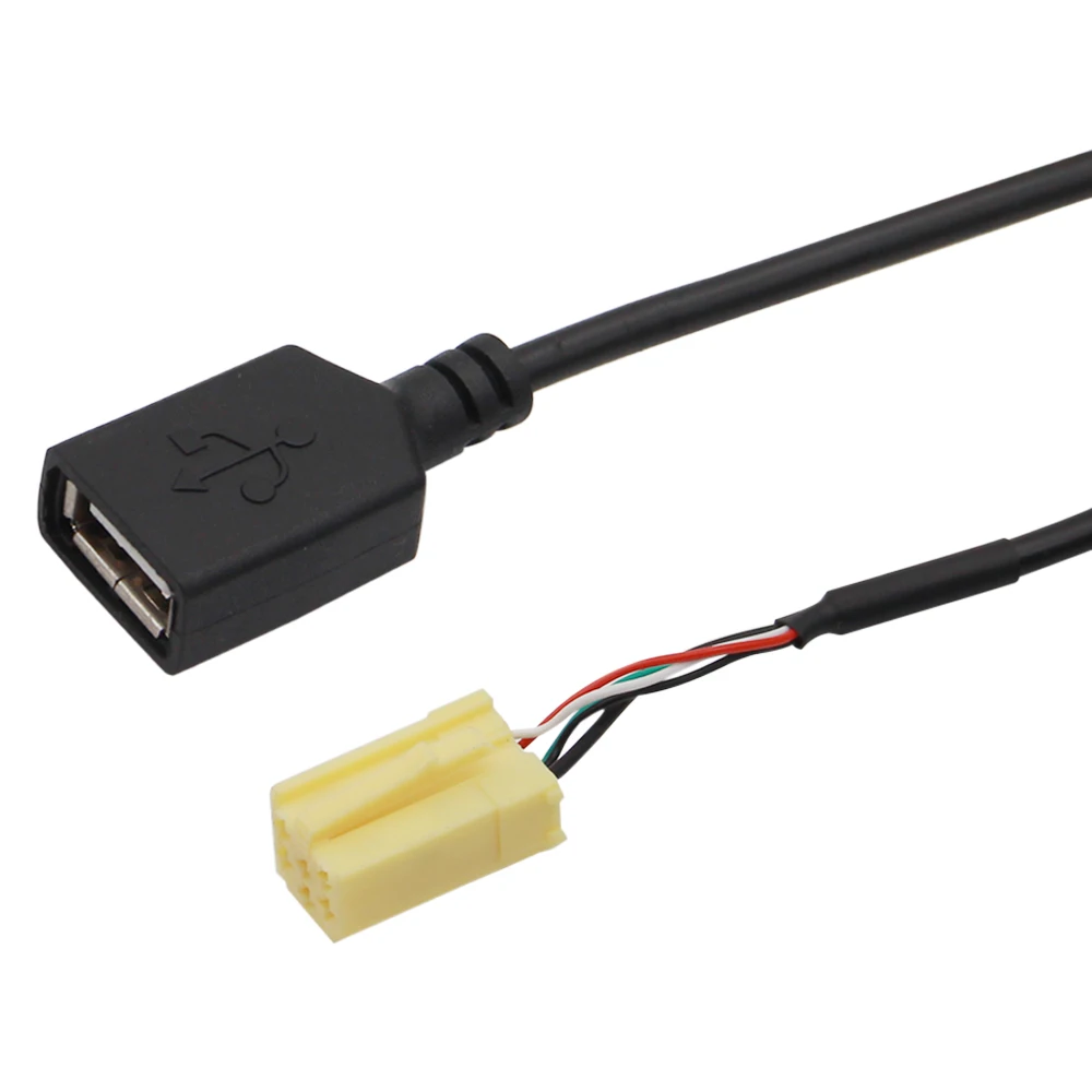6Pin 1meter Car MINI-ISO Connector Plug To USB Adapter Audio Cable For Alfa Romeo 159 2007 Onwards For Fiat Grande Punto 2007 +