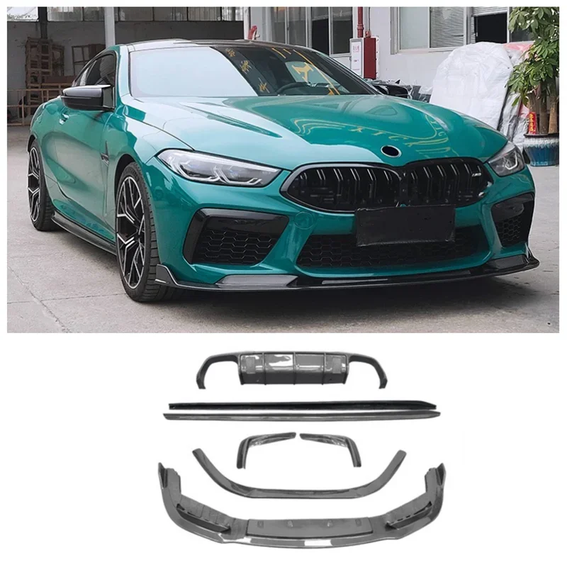 

For Bmw F91 F92 F93 M8 M8C 2019-2023 (Two-Door Car) Carbon Fiber Bumper Front Lip Rear Diffuser Spoiler Side Skirt Body Kit