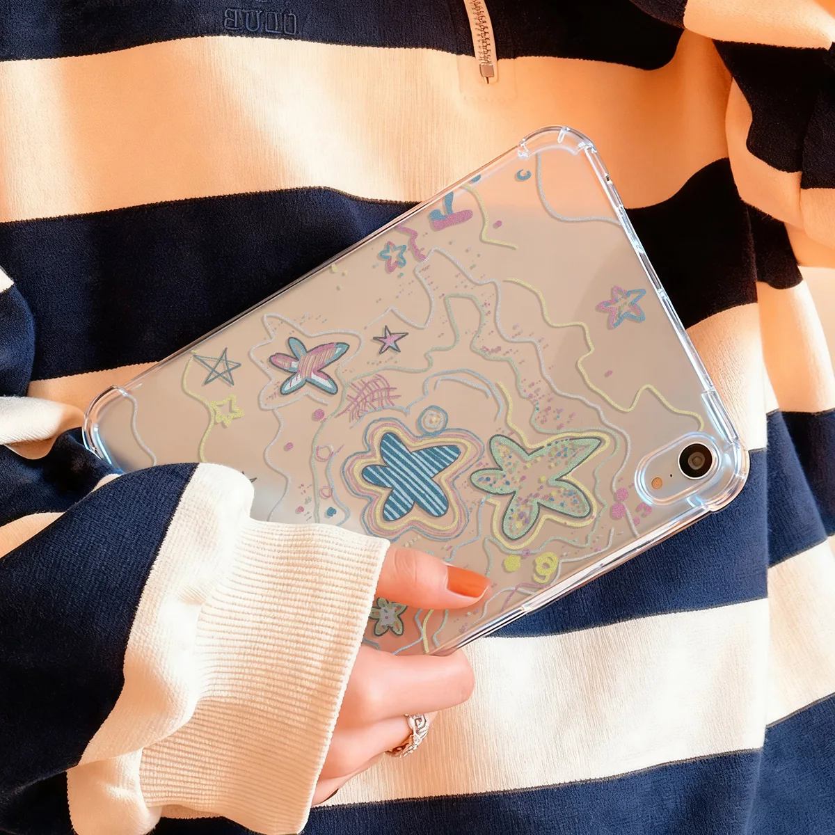 Y2K Graffiti Star Butterfly Clear Tablet Case for Apple iPad Pro12.9 2015 Air 13 11 2026 Mini 7 6 5 4 3 2 1 Pro11 2024 2025 Air1