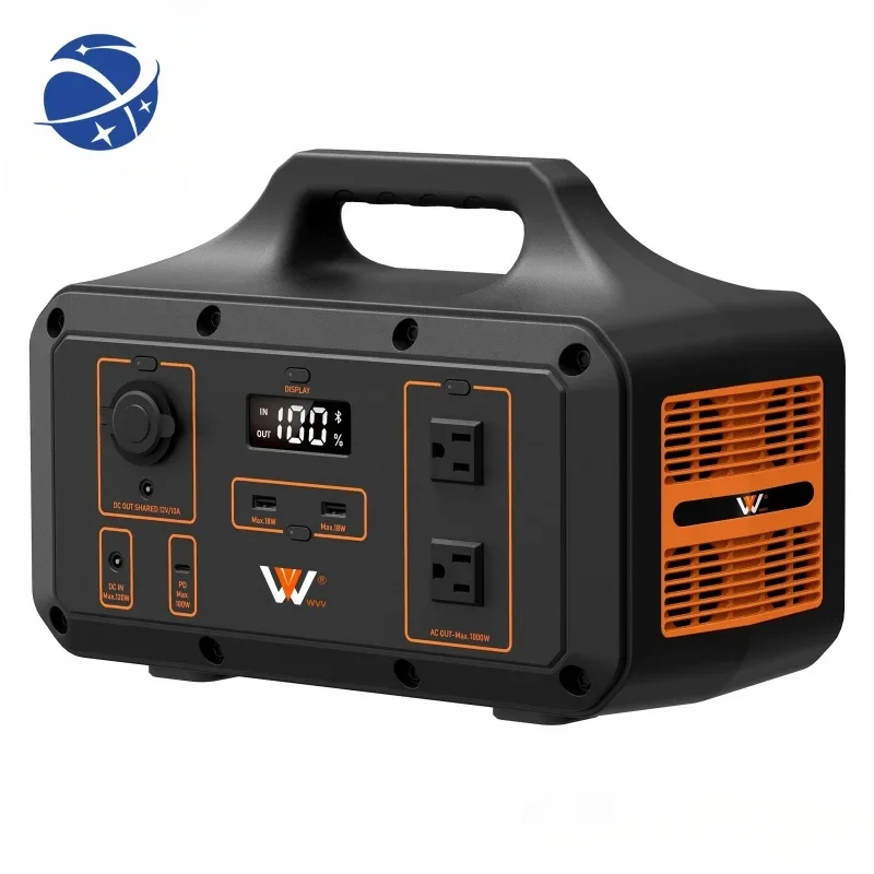 YYHC1000WH Powerstation Portable Power Station, 110V/220V AC Outlet Portable Solar Generator PD Energy Storage Power Supply