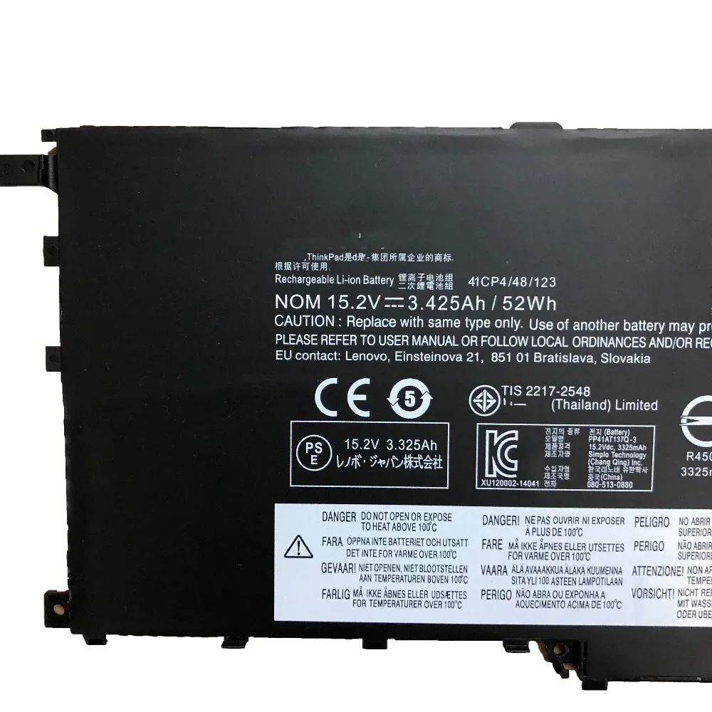 15.2V 3.425Ah/52Wh 56WH 01AV439 00HW028 Original Battery SB10F4647 01AV410 For Lenovo THINKPAD X1 YOGA Carbon 4 X1C 01AV457 409