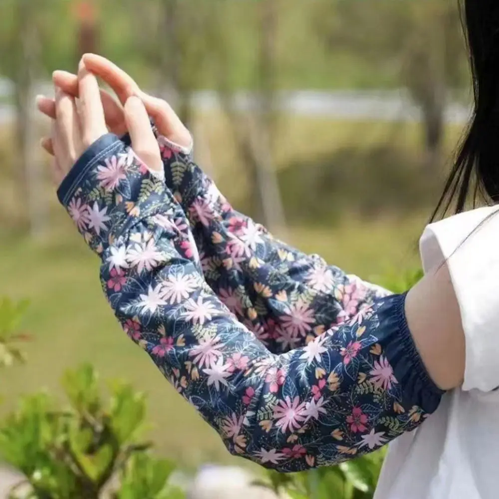 Verano ciclismo protección solar Anti-UV mangas de brazo guantes largos cubiertas de brazo mangas de protección solar