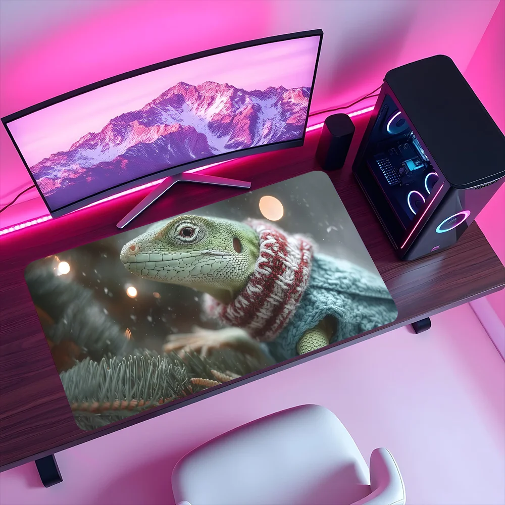

Funny Lizards Bearded Dragon Reptile Lover Mouse Pad Large Non-slip Lockedge Desktop Desk Mat Keyboard MousePad Office Student