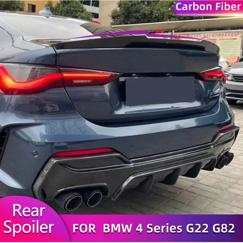 

Carbon Fiber Rear Trunk Spoiler Wings for BMW 4 Series G22 G82 M4 Coupe 2-Door 2021 2022 Car Rear Spoiler Boot Lid Wing Lip