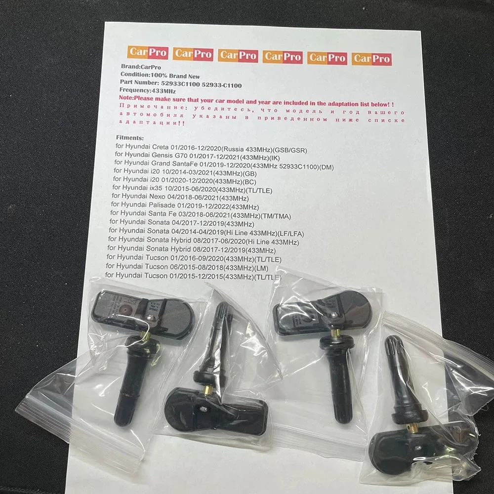 

A82U-52933-C1100 Tire Pressure Sensor Automatic Registered For Ix25 Creta 2016 2017 2018 2019 2020