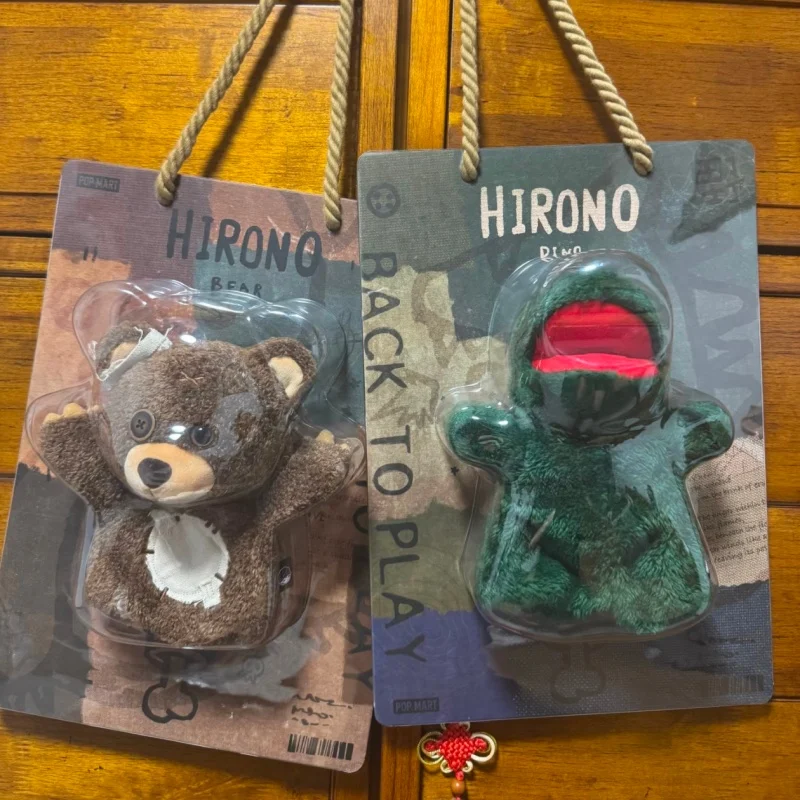 New Popmart Hirono Bear Dinosaur Plush Puppets Cute Doll Trendy Toy Birthday Gift Cartoon Model Garage Kit Home Decoration