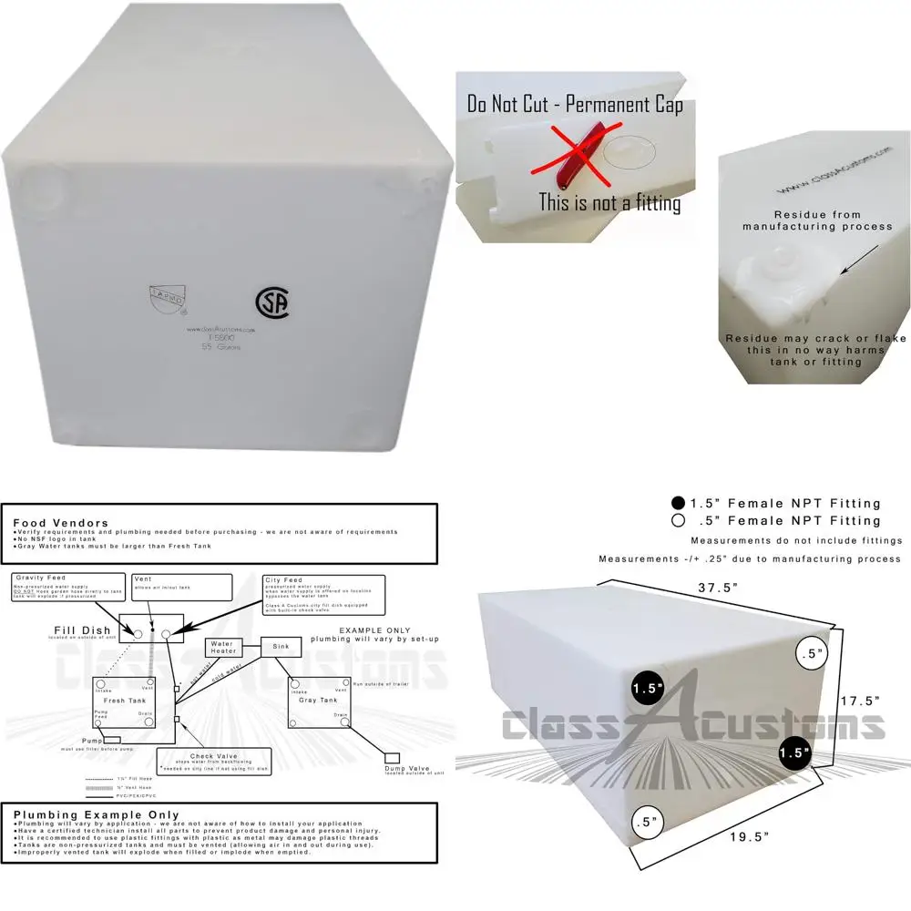 Freshwater Storage Tank - 55 Gallon Capacity for Outdoor Adventures