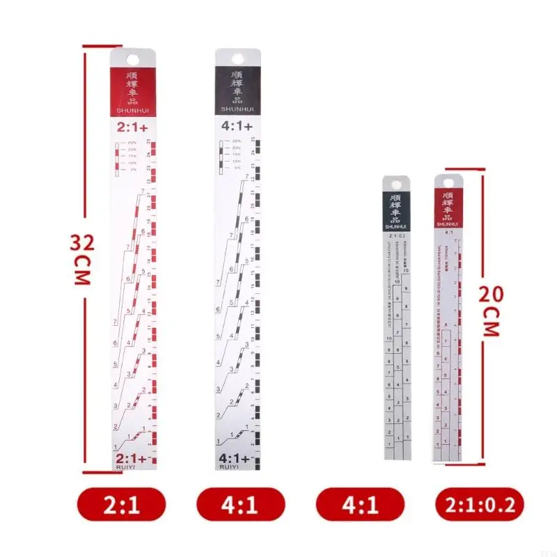 77JA Sơn tiêu chuẩn Sơn sơn Trộn Công cụ thước kẻ Công cụ sơn màu đen/R-ed Thích hợp cho ô tô Công cụ sơn bằng thép