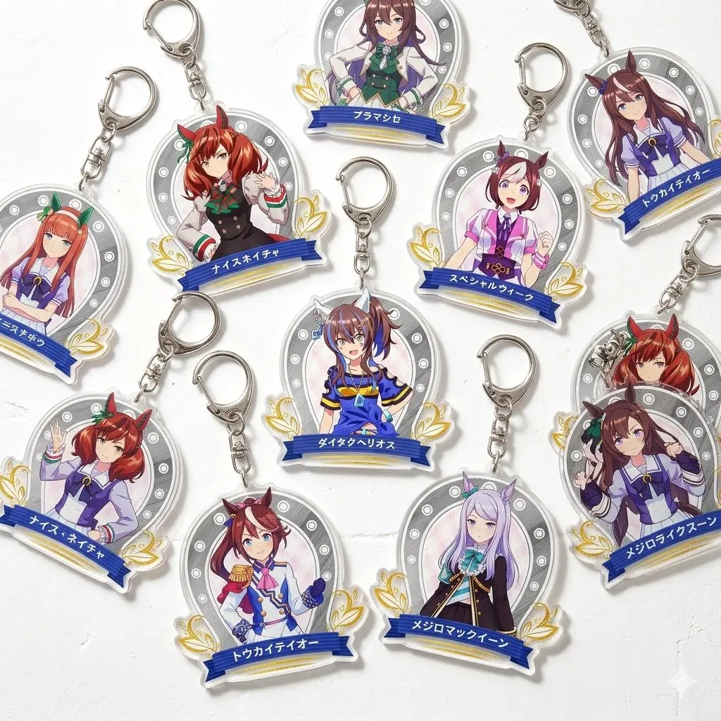 2026 NEW Uma Musume Pretty Derby Keychains Acrylic Stand Ornaments Anime Oguri Cap Silence Suzuka Agnes Tachyon Clear Bliss 6CM