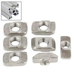 50Pcs/Lot M3 M4 M5 M6 M8 Drop In T Nut Hammer Head Sliding Nut Fasten Connector for 2020 3030 4040 4545 Aluminum Profile