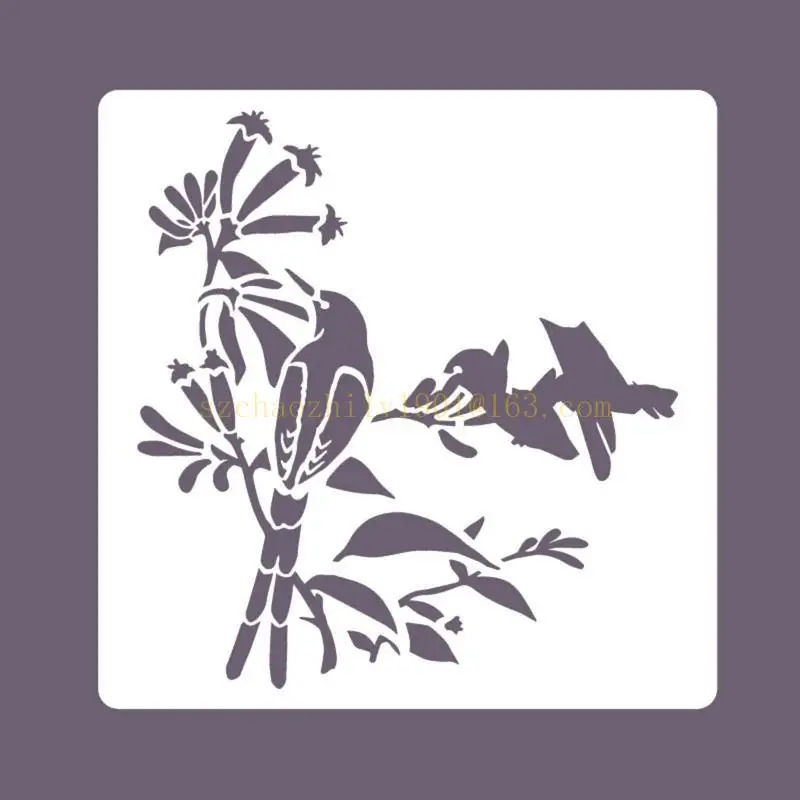 8 pacotes estênceis pintura, flores, pássaros, galhos, modelos desenho, reutilizáveis, ocos para amantes diy, crianças, meninos, meninas, estudantes