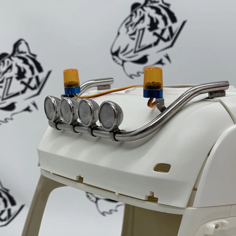 1:14e Schaal Metalen Simulatie Hoge Plafond Spotlight Upgrade Accessoires voor Tamiya RC Truck Benz 3363 ACTROS