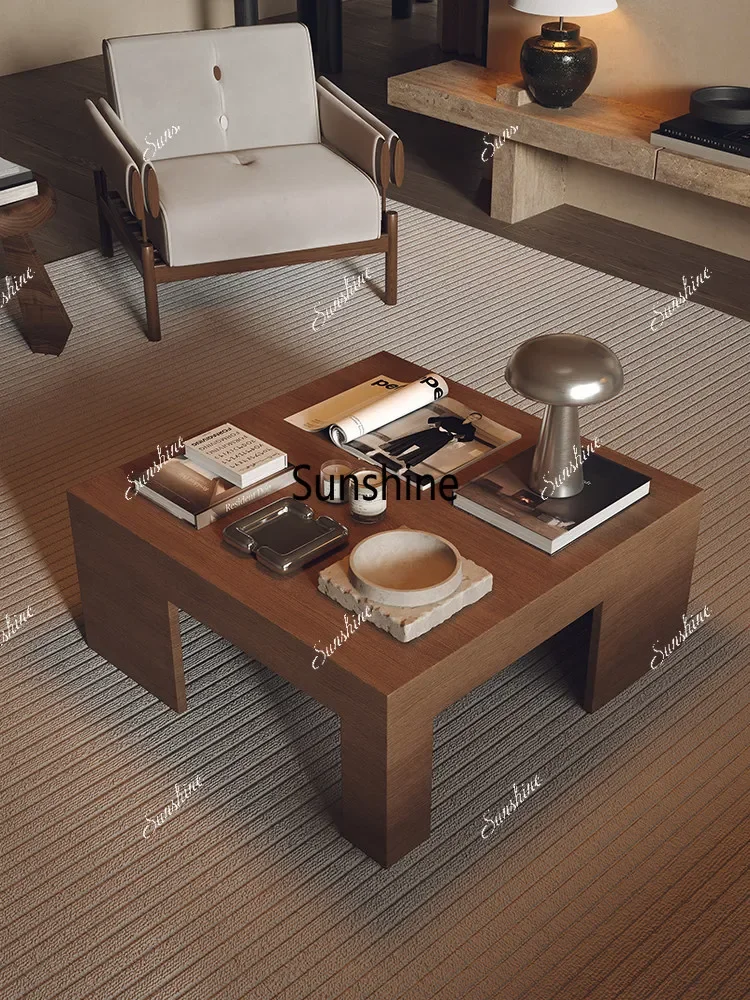 Light luxury high-end small apartment type wabi sabi wind square coffee tableT*