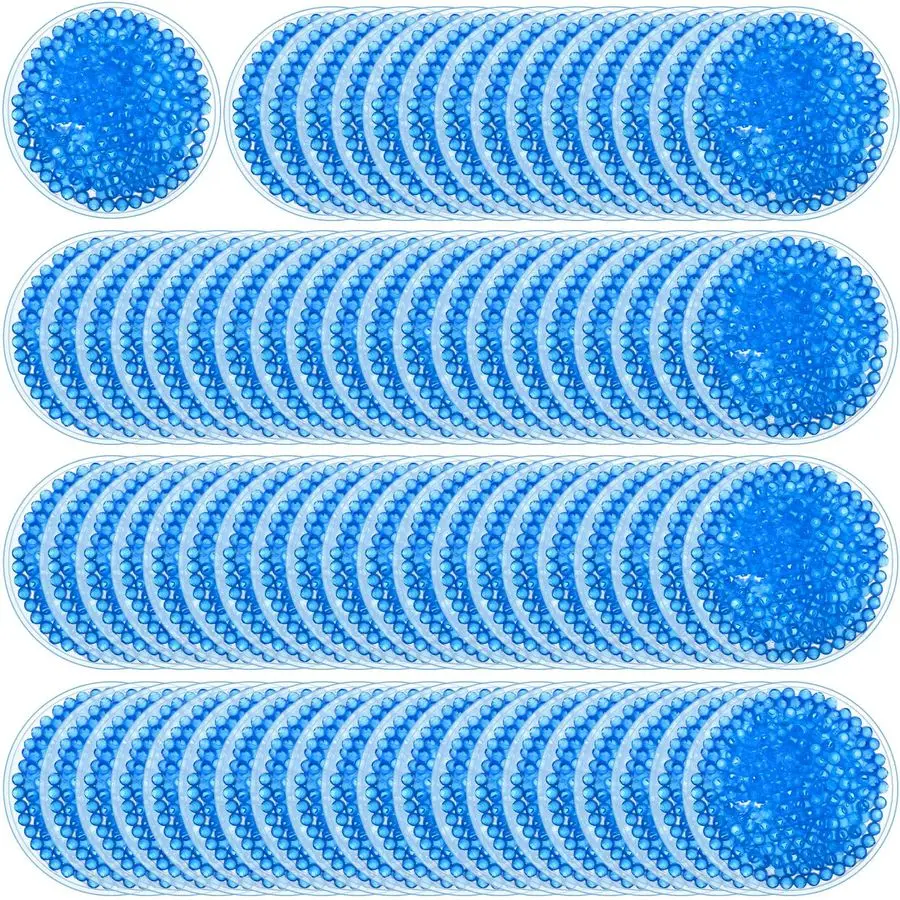 

100 Pcs Ice Packs Bulk Round Gel Cold Packs for Small Reusable Bead Hot Cold Compress Soft for Pain Relief Toothache Fever Heada