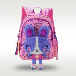 Australia Smiggle original hot-selling children's schoolbag high quality cute purple rabbit plush girl bag 3-6 years old 14 inch