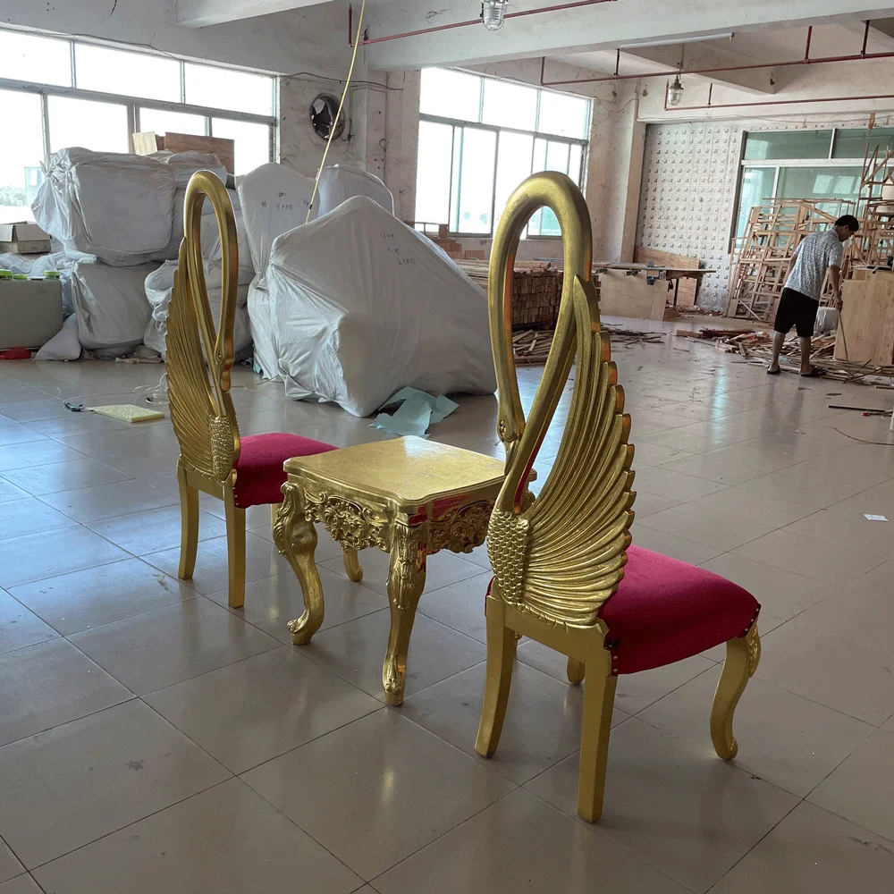 FSDKX Cheap Hotel Luxury Throne Chair Event Gold White Wedding Throne Chair Wholesale