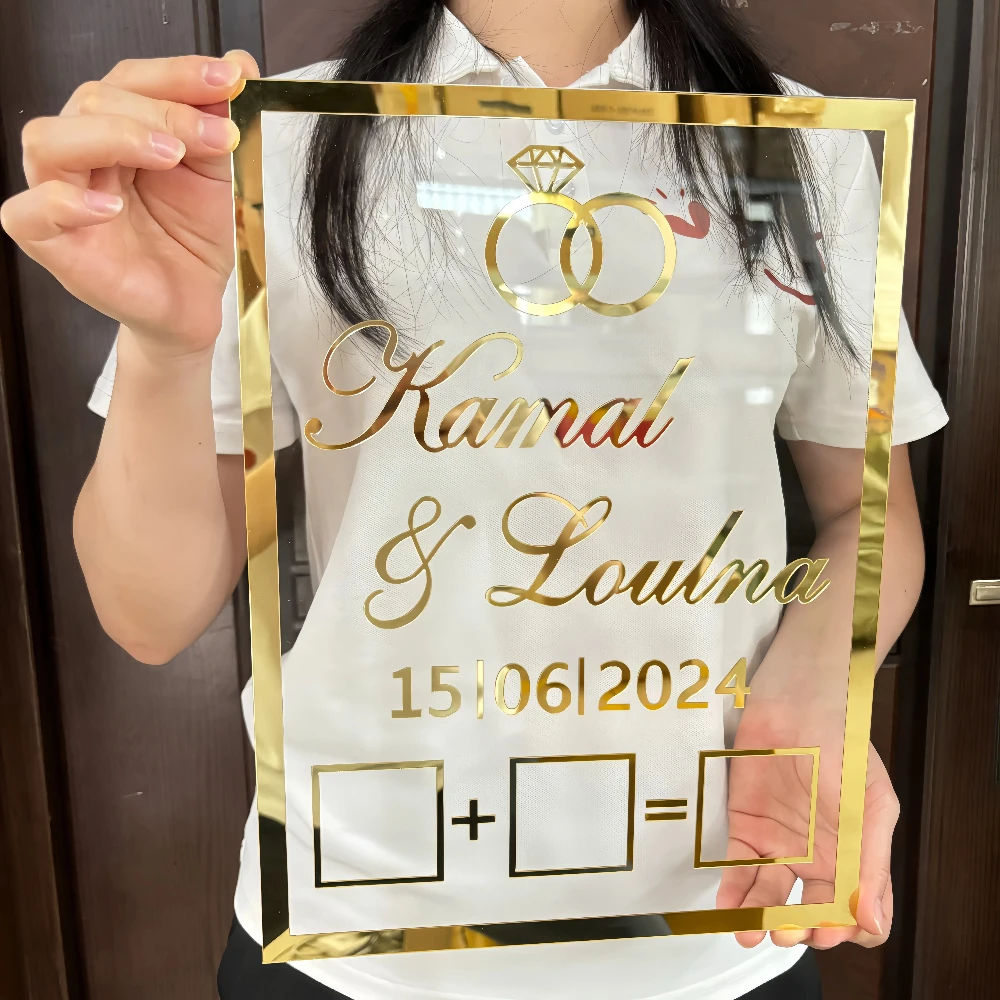 Personalized Wedding Acrylic Thumb Board Wedding Welcome Sign Mirror Acrylic Frame Wedding Party Decor Favor Enrich Your Wedding