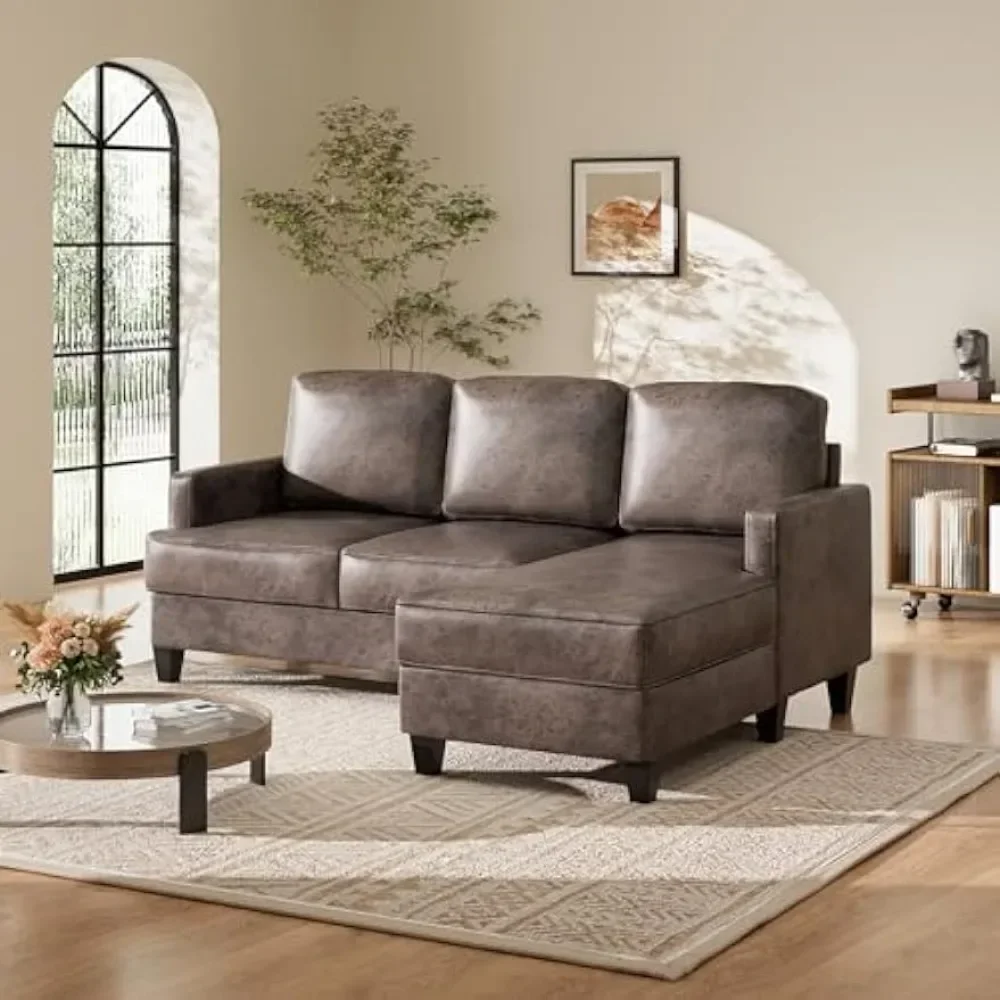 3 Seater Sectional Sofa with Chaise Lounge, Upholstered Modern 3 Cushion Sofa, 2 Piece Sofa Set for Living Room, Apartment