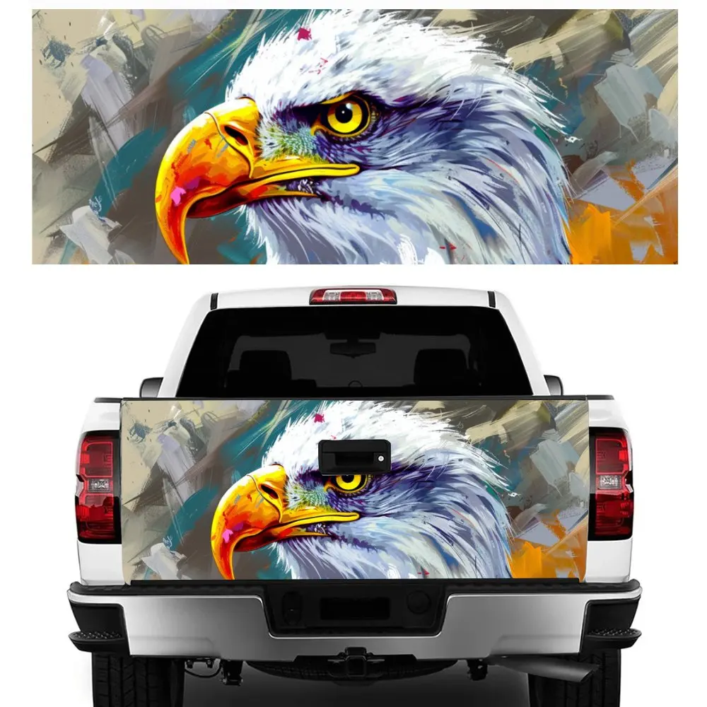 

American Eagle Painting Print Car Tail Trunk Protect Vinly Decal Auto Accessories Hood Decoration Sticker for Off-road Pickup