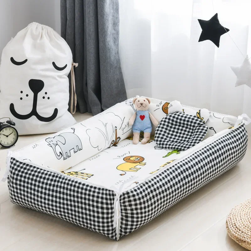 Newborn Bed Folding Baby Sleeping Nest Crib Travel Playpen Mattress Child Toddler Playpens Photography Cama Bebe with Pillow