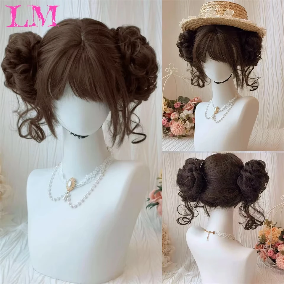 LM Synthetic Bob Wig with Bangs Medium Length Wigs Straight Hair Bob Wig Natural Looking High Temperature for Women