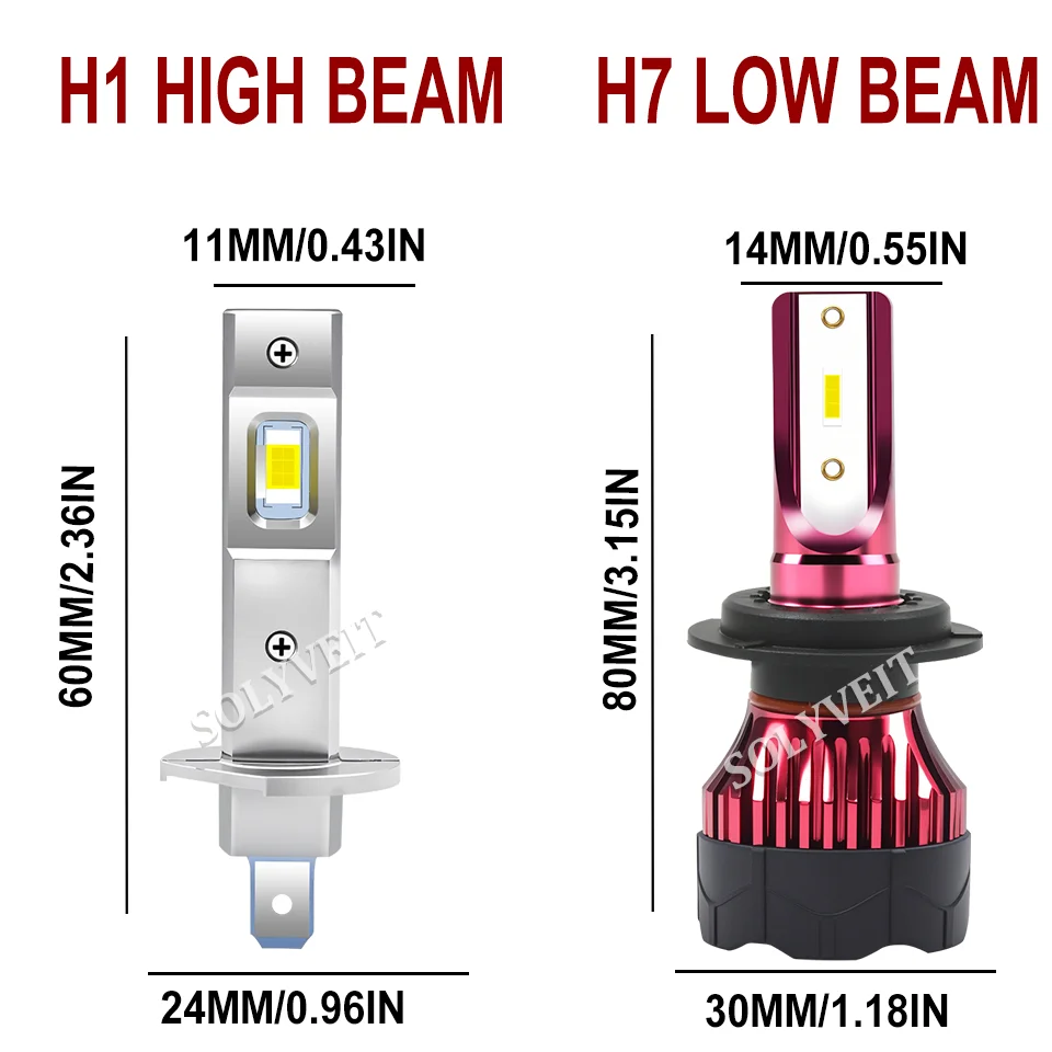 Wodoodporne żarówki LED H1 H7 z funkcją Plug and Play, światła drogowe i mijania, do FIAT Idea 2003 2004 2005 2006 2007 2008 2009 2010 2011 2012