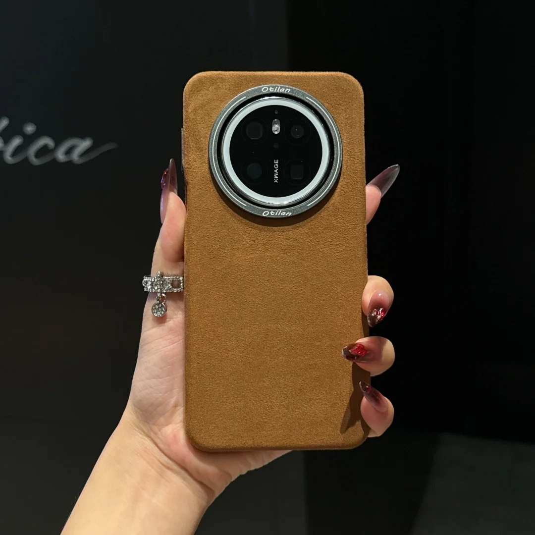 

For Huawei Mate 70 Pro Case 60 Pro Protection For Magsafe Fur Leather Texture Protector Mobile Phone Case Cover