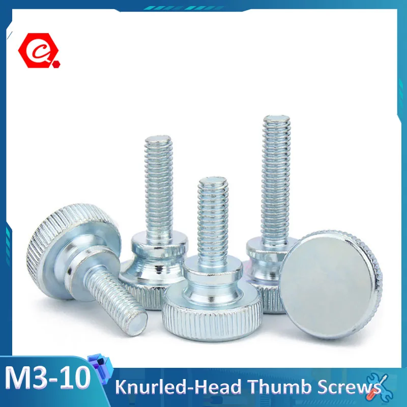 

2-20Pcs Double Deck Curtain Wall Glass Knurl High Step Head Hand Tighten Flared-Collar Knurled-Head Thumb Screws Bolt M3-M10