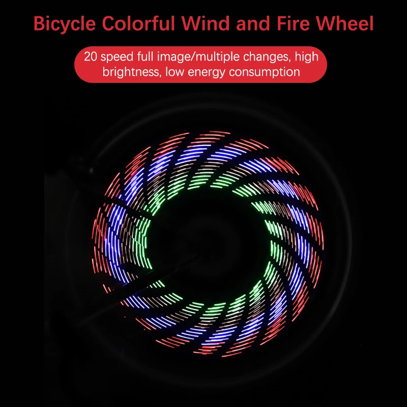 Double Side Bike Wheel Light 32 LED Colorful Spoke Lights Bicycle Tire Signal Lamp Reflective Warning Lamp Bicycle Accessories