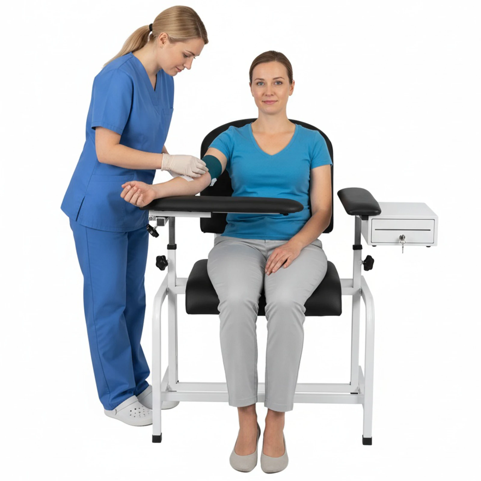 

Extra Thick Phlebotomy Chair with Armrest Large Weight Phlebotomy Stool Detachable Adjustable Blood Draw Chair with Armrest