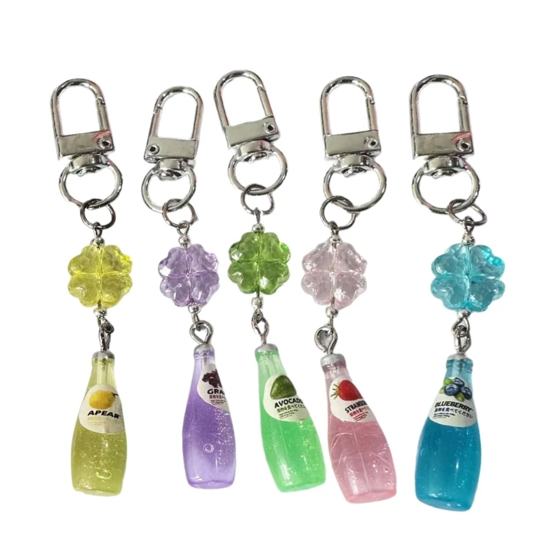 Pack of 5 Four Leaf Plant Phone Strap Colorful Phone Chain Resin Keychain Suitable For Fashion Individuals Present Dropship