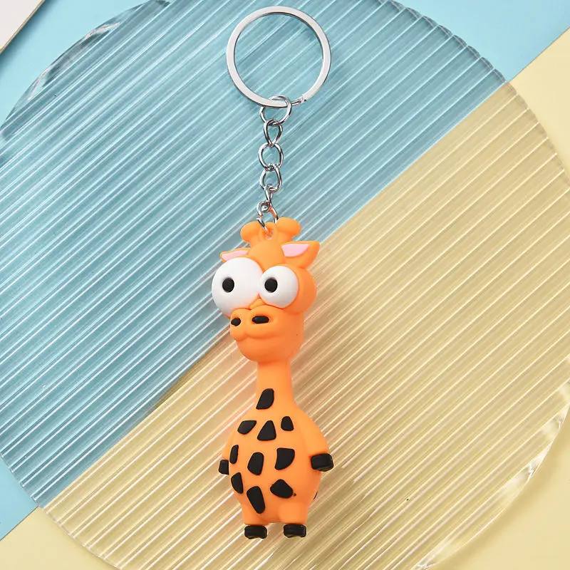 3D Jungle Animal Keychains Lion Zebra Monkey Elephant Key Chains Jungle Safari Animal Kids Birthday Party Gift Kids Toys