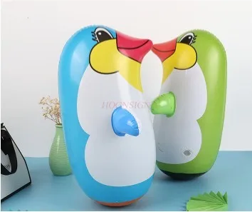 Inflatable Penguin Toy New Cartoon Pointy Mouth Boxing Tumbler Adult Children Animal Knocking and Blowing Balloon Prop